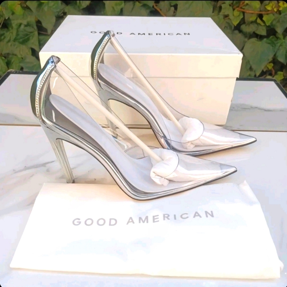 NEW Good American Cinderella Clear Pump Heels Women's Size 9 Cinder-f-ing-rella - Picture 9 of 10